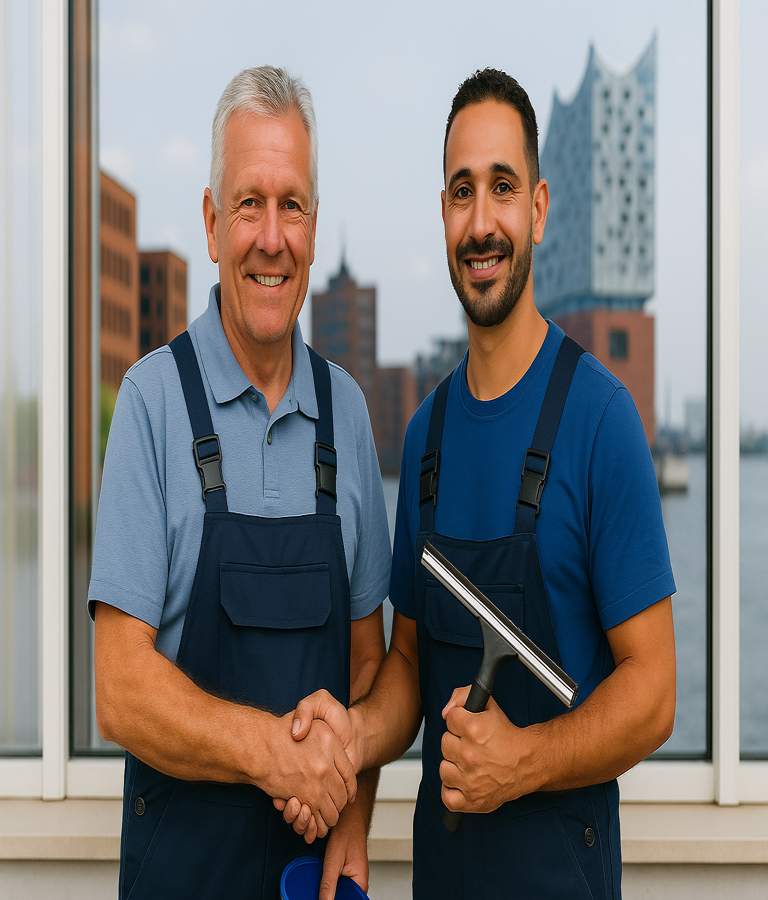 Fensterputzer Hamburg und Ausbilder Tom Sachs